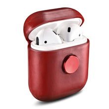 Load image into Gallery viewer, Leather Earphone Case Gyro Box For AirPods Red