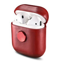 Load image into Gallery viewer, Leather Earphone Case Gyro Box For AirPods Red